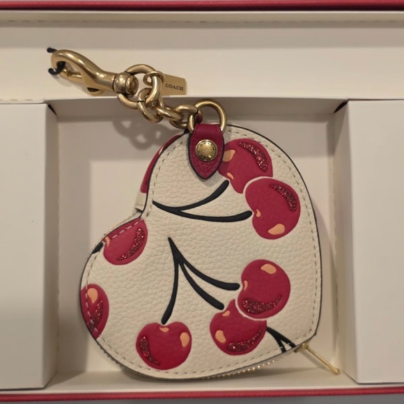 Coach Heart Coin Purse with Cherry Design NWT - Picture 3 of 10